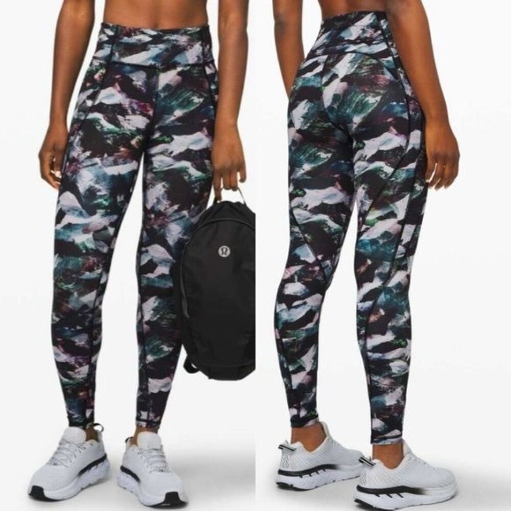 Lululemon Time To Sweat Tight 28" Glacier Camo Starlight size 4‎